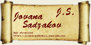 Jovana Sadžakov vizit kartica